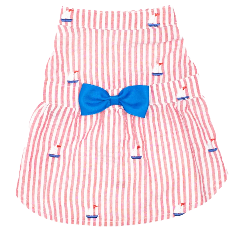 Dress | Red Stripe Sailboats