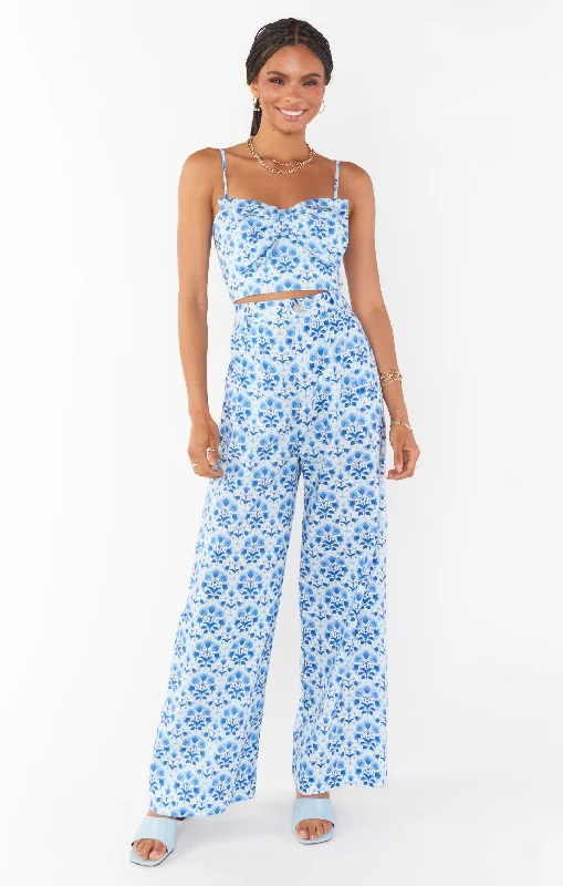 Rue Trouser ~ Teagan Floral Skinny Trousers Denim Stretchy