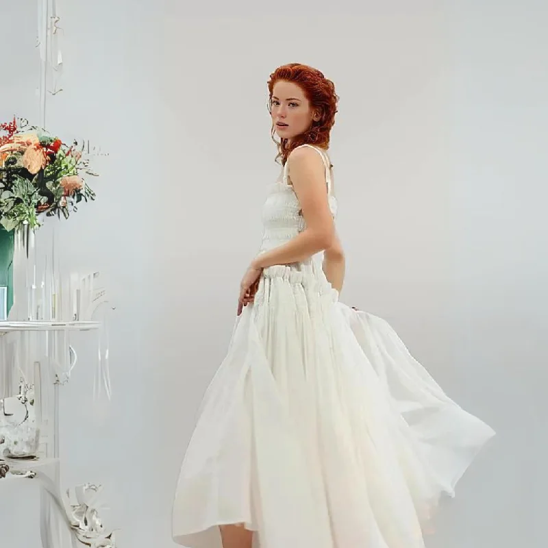 Casual Minimal Goth Marry Me Maxi White Dress