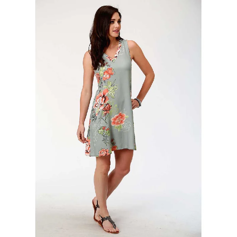 Roper Women's Floral Print Sleeveless Shift Dress