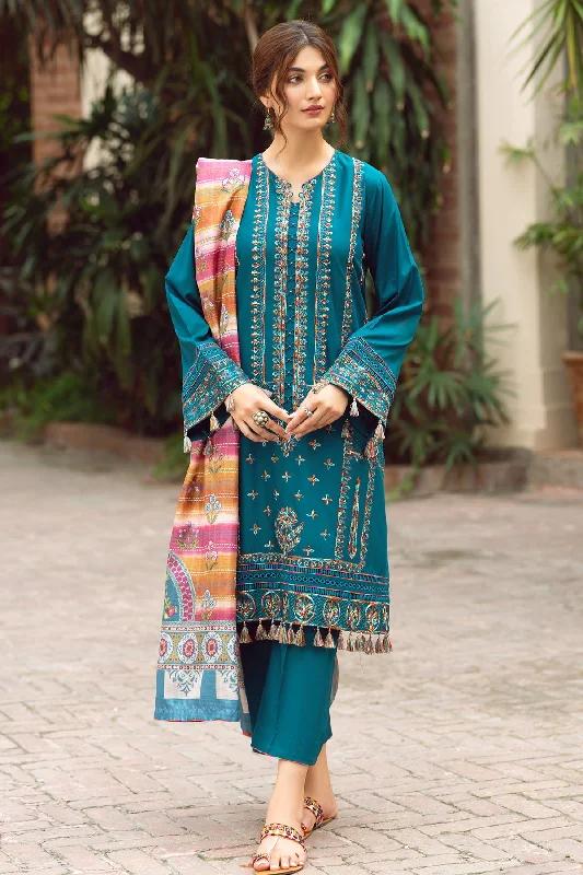 Pakistani Eid Dress in Blue Lawn Kameez Trouser Style Trousers stylish elegant