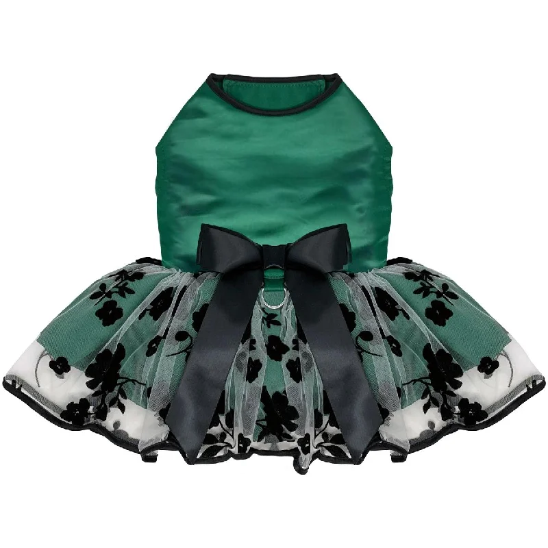 Dress | Green & Black Satin Tulle