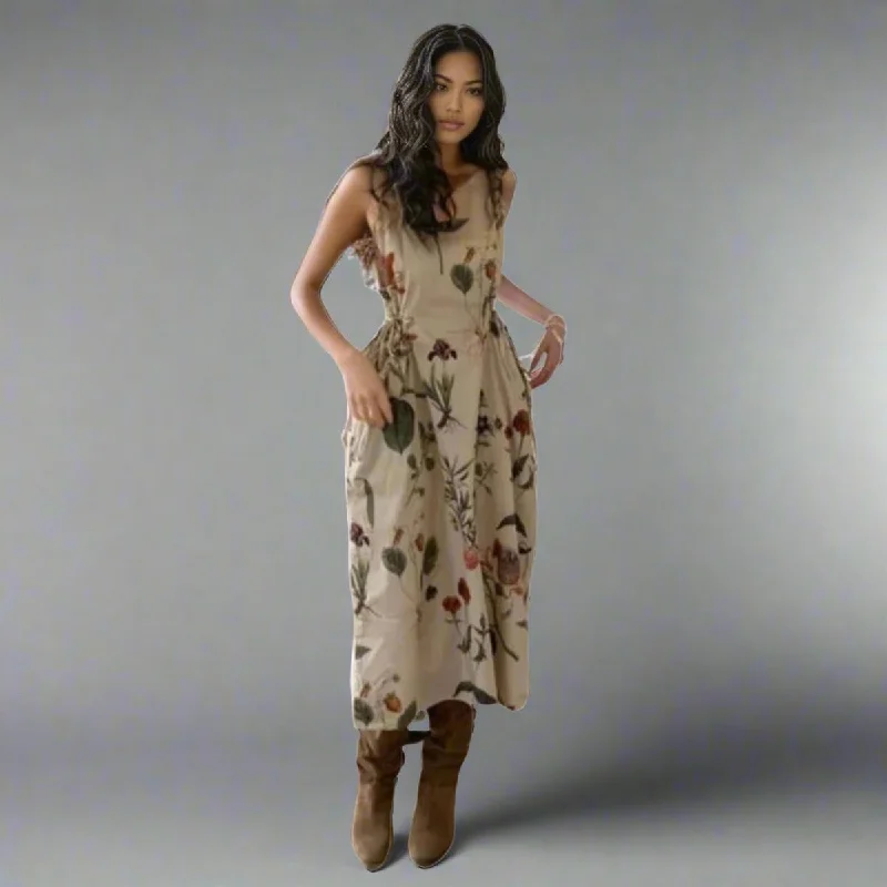 Chic Floral Vintage Print Dress for Effortless Elegance