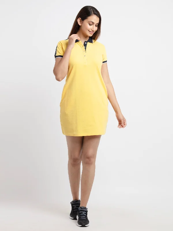 Women's Basic Bodycon Polo Dress
