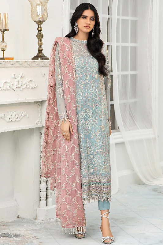 Sky Blue Long Kameez Trousers with Pink Dupatta Party Wear Trousers Occasion Special Sky Blue Long Kameez Trousers with Pink Dupatta Party Wear Trousers Occasion Special