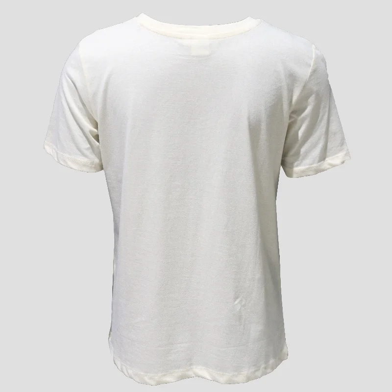 Cream Print T-Shirt Wool Fabric Cashmere Fabric Tweed Fabric