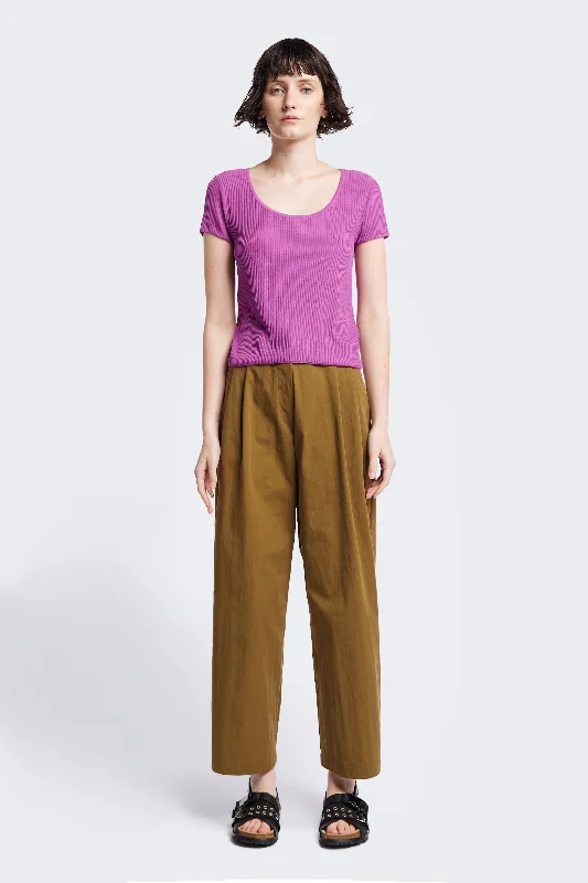 Celsius Knit T-Shirt Fushia Silk Blend Satin Velvet