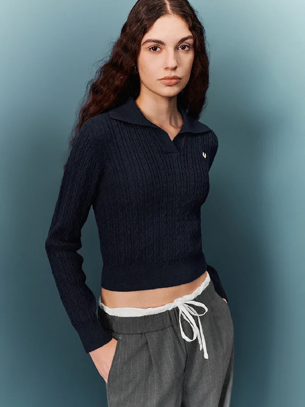 Cropped Knitted T-Shirts Mesh Canvas Denim