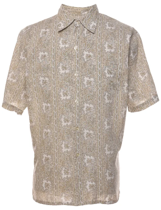Floral Shirt - L Front Pockets Side Pockets Patch Pockets