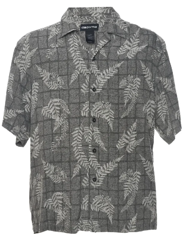 Foliage Hawaiian Shirt - L Satin Fabric Silk Fabric Chiffon Fabric