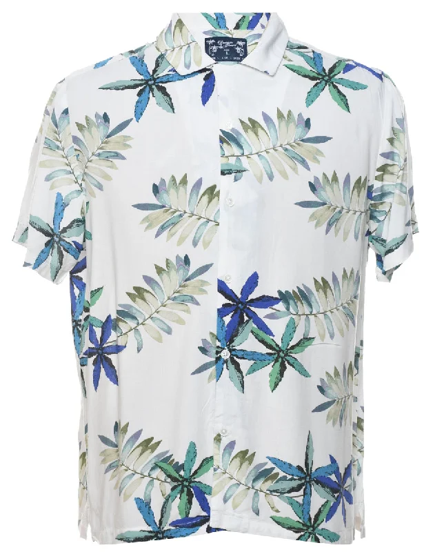 Foliage Hawaiian Shirt - L Rayon Fabric Velvet Fabric Corduroy Fabric