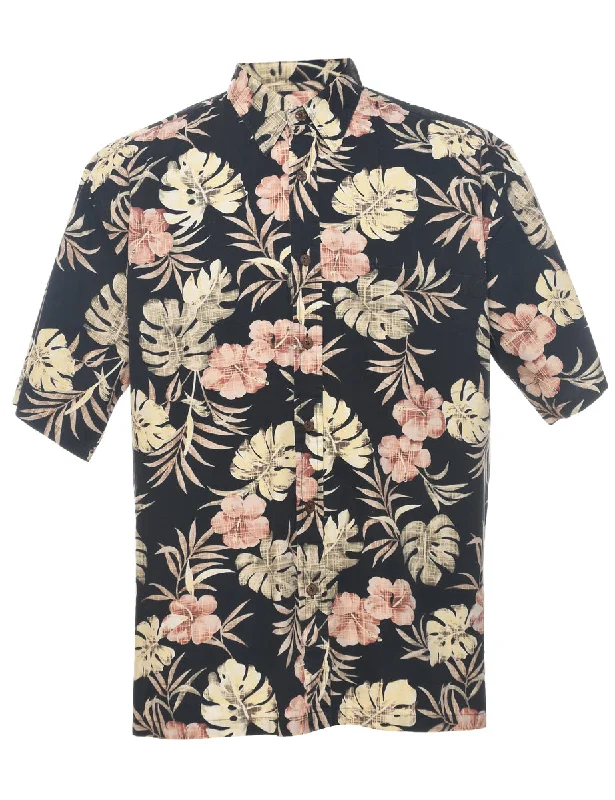 Foliage Hawaiian Shirt - L Chenille Fabric Brocade Fabric Lace Fabric