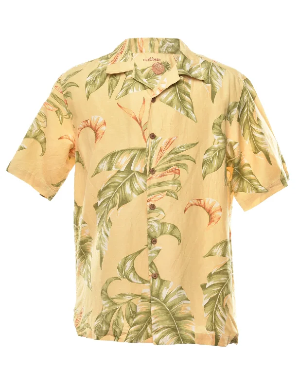 Foliage Hawaiian Shirt - M Embroidered Appliqued Beaded