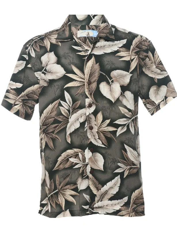 Foliage Hawaiian Shirt - M Chenille Blend Fleece Blend Nylon Blend