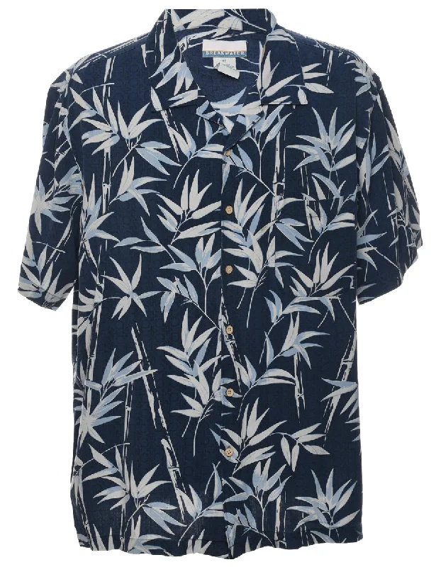 Foliage Hawaiian Shirt - XL Print Jacquard Patchwork