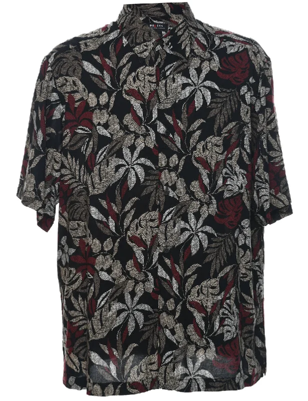 Foliage Hawaiian Shirt - XL Collared Crew Neck Turtle Neck