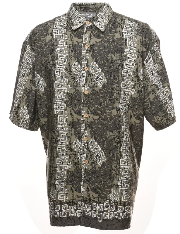 Foliage Shirt - XL Notch Collar Peter Pan Collar Cowl Neck