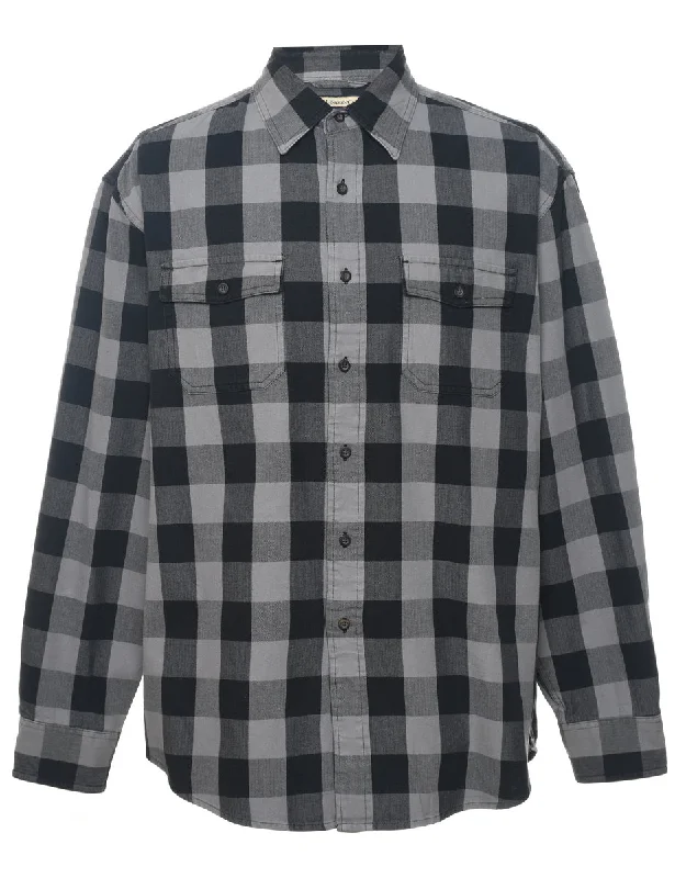 G.H. Bass Checked Shirt - L Oversized T-Shirt Spandex breathable