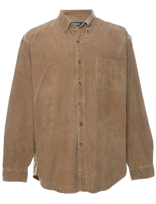 G.H. Bass Corduroy Shirt - L Ribbed T-Shirt High Neck Heavyweight