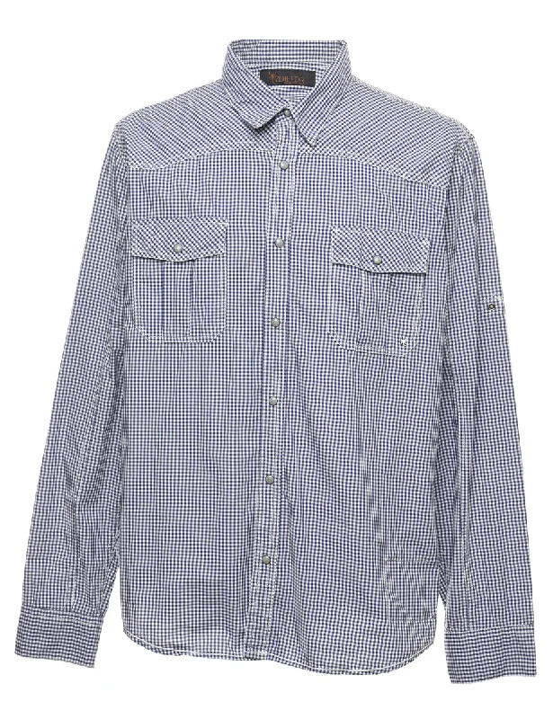 Gingham Western Shirt - XL Chenille Brocade Lace