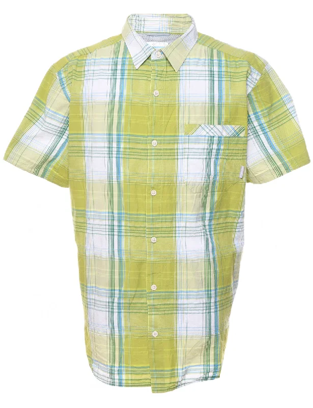 Green & Blue Columbia Checked Shirt - XL Seamless Knitted Crochet