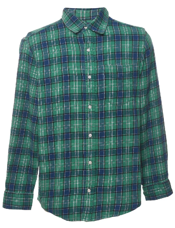 Green Checked Shirt - M Cozy Warm Stylish