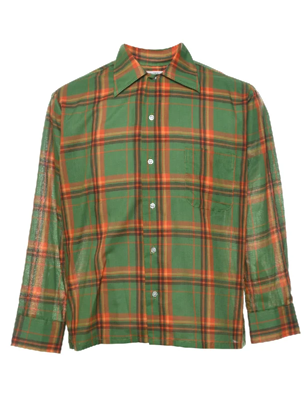 Green Checked Shirt - M Fashionable Trendy Casual