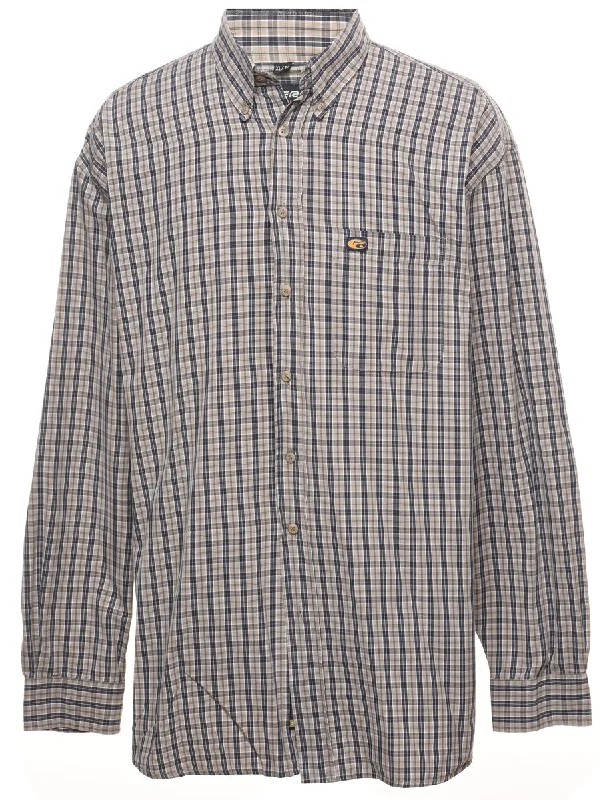 Grey Checked Shirt - XL Collared Crew Neck Turtle Neck
