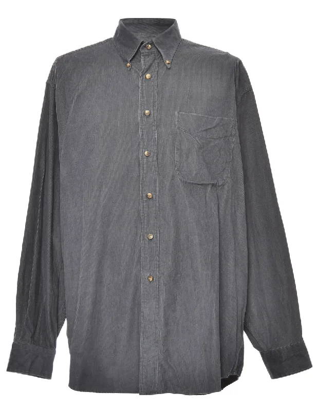 Grey Corduroy Shirt - L Knit Fabric Woven Fabric Fleece Fabric