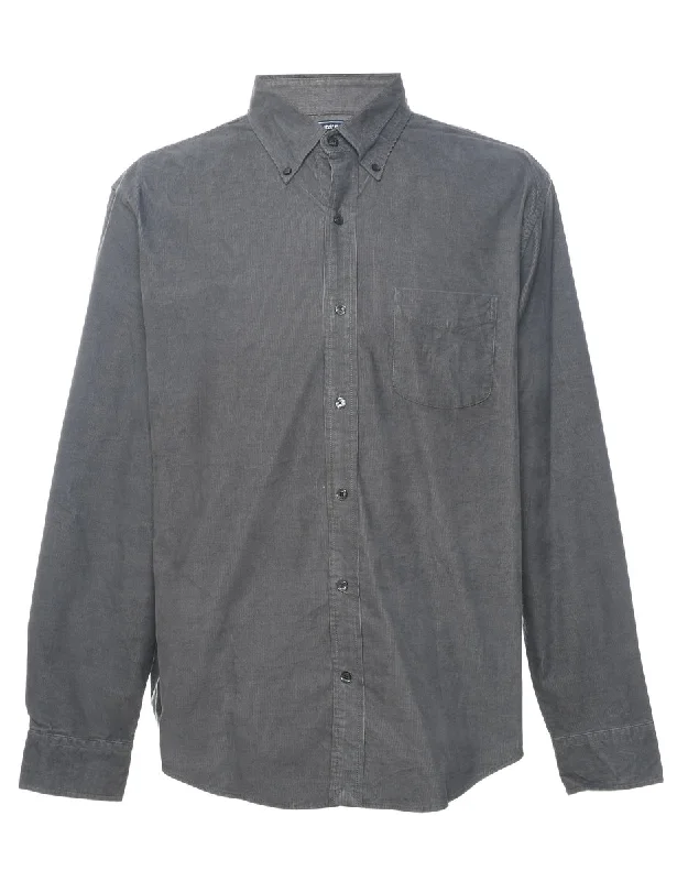 Grey Corduroy Shirt - L Wool Fabric Cashmere Fabric Tweed Fabric