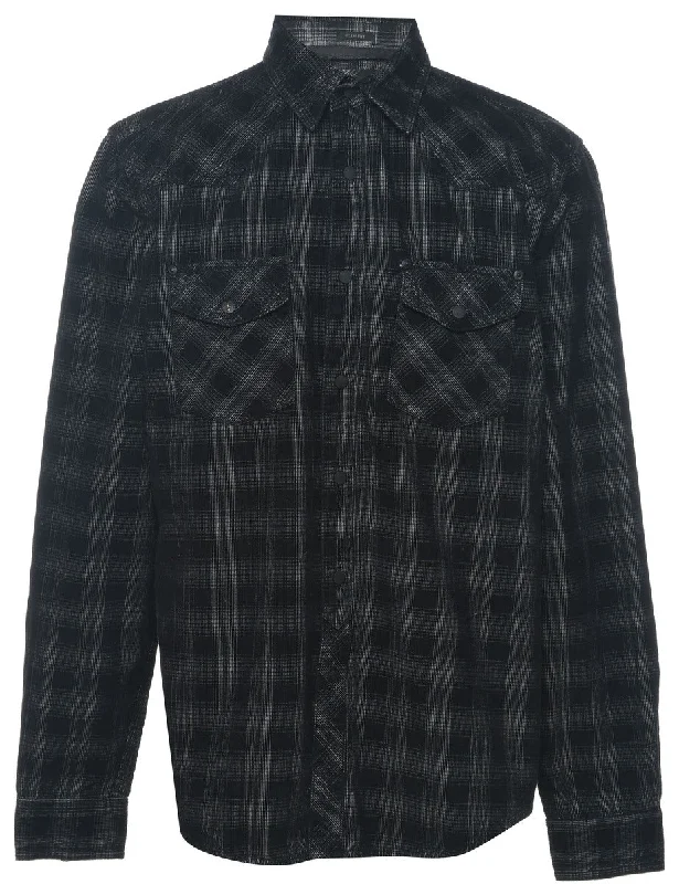 Guess Corduroy Checked Shirt - S Mesh Fabric Canvas Fabric Denim Fabric
