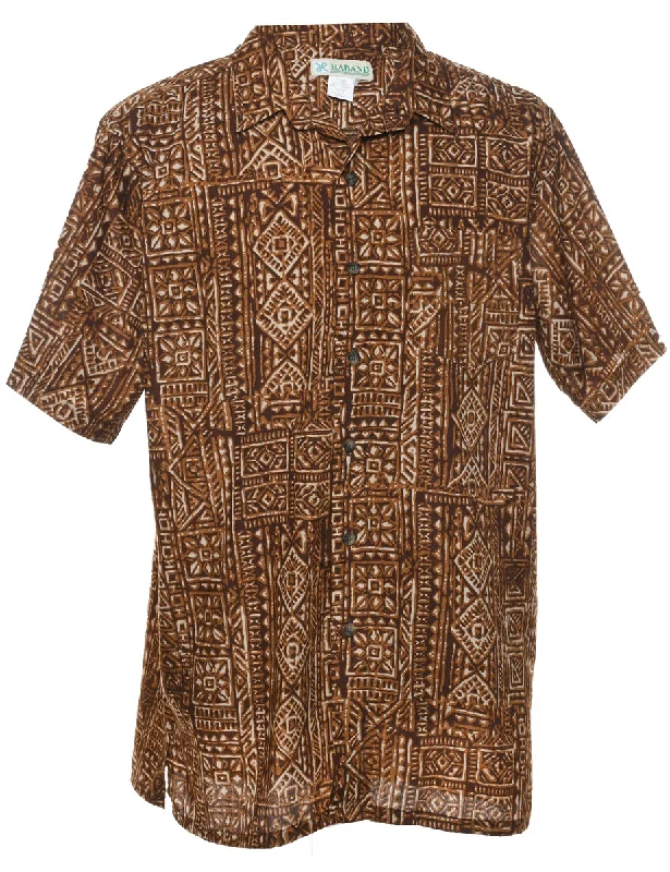 Haband Hawaiian Shirt - L Cashmere Blend Cotton Blend Poly Blend