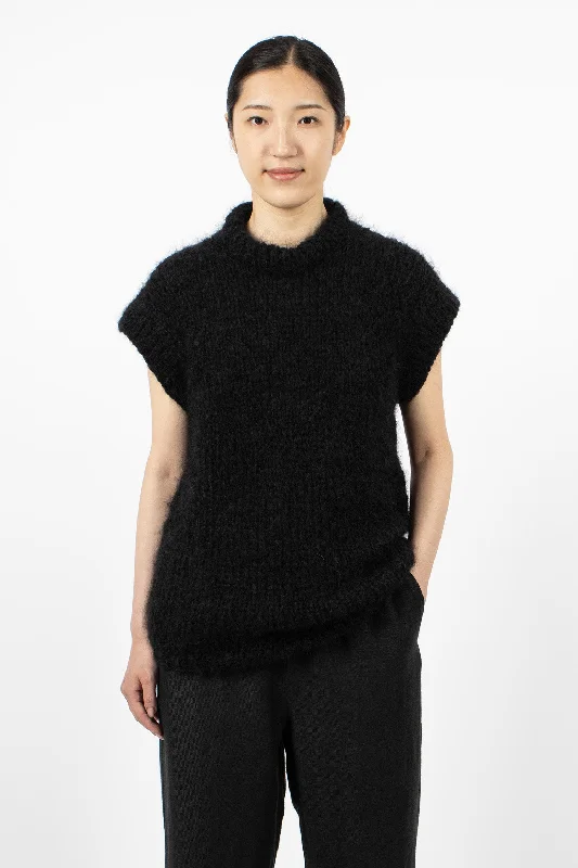 Hand Knitted T-Shirt Black Jersey Fabric Tulle Fabric Batik Fabric