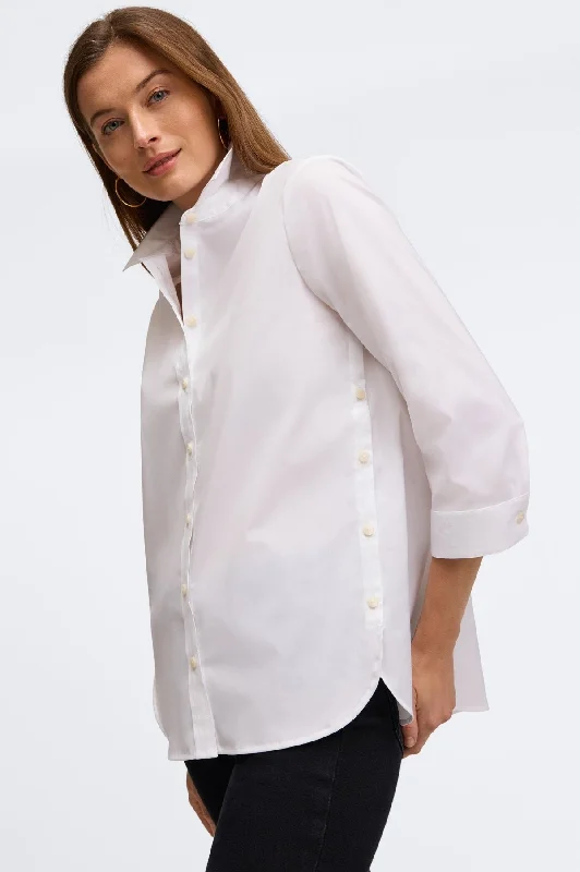 Juliet No Iron Stretch Cotton Shirt Mesh Blend Leather Blend Suede Blend