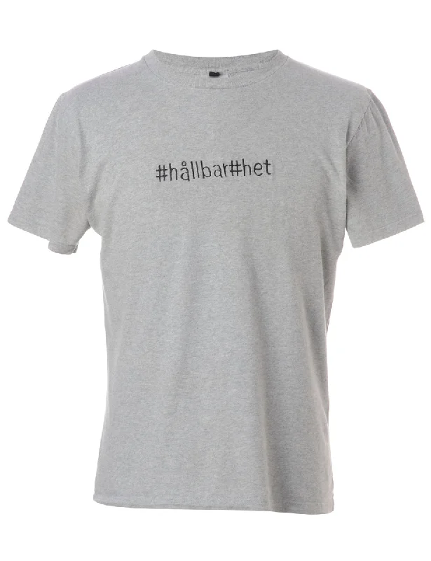 Label #hallbar#het T-Shirt Graphic Embroidered Appliqued