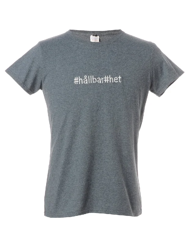 Label #hallbar#het T-Shirt Machine Wash Dry Clean Hand Wash
