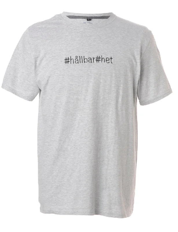 Label #hallbar#het T-Shirt Iron Safe Non-Iron Wrinkle Free