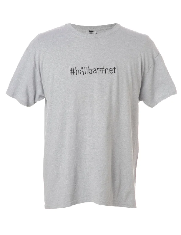 Label #hallbar#het T-Shirt Handmade Hand-knitted Hand-woven