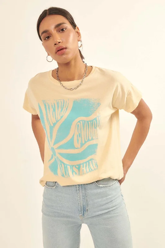 Never Enough Sunshine Vintage Graphic Tee Iron Safe Non-Iron Wrinkle Free