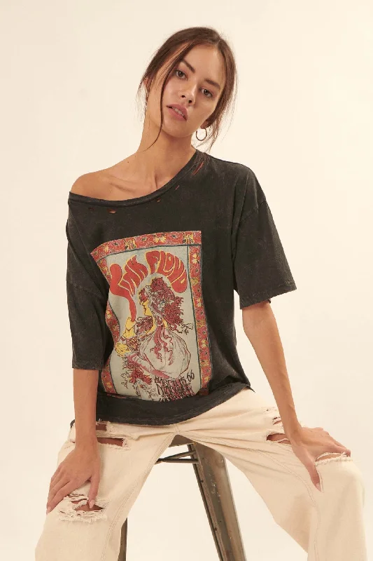 Pink Floyd Marquee 1966 Distressed Graphic Tee Lace Blend Ribbed Blend Corduroy Blend