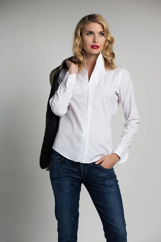 Sarah Alexandra Signature Shirt: The Right White Sequined Glittery Shiny
