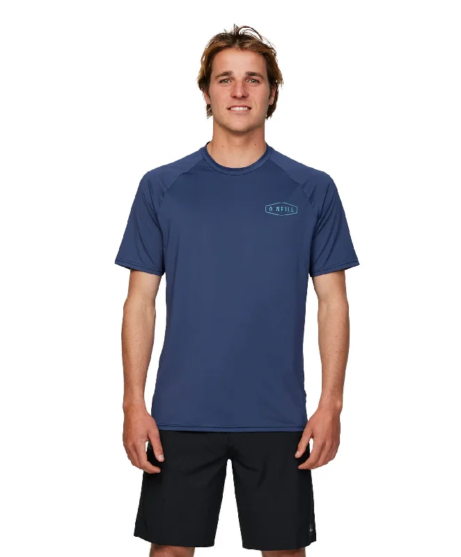Spare Parts UV SS Surf Tee Rashie - Navy Cashmere Blend Cotton Blend Poly Blend