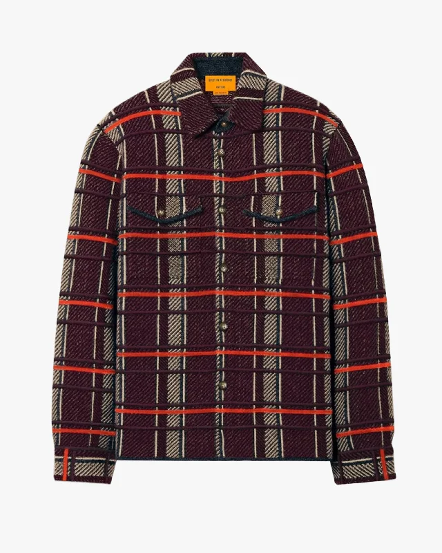 Plaid Work Shirt Print Jacquard Patchwork