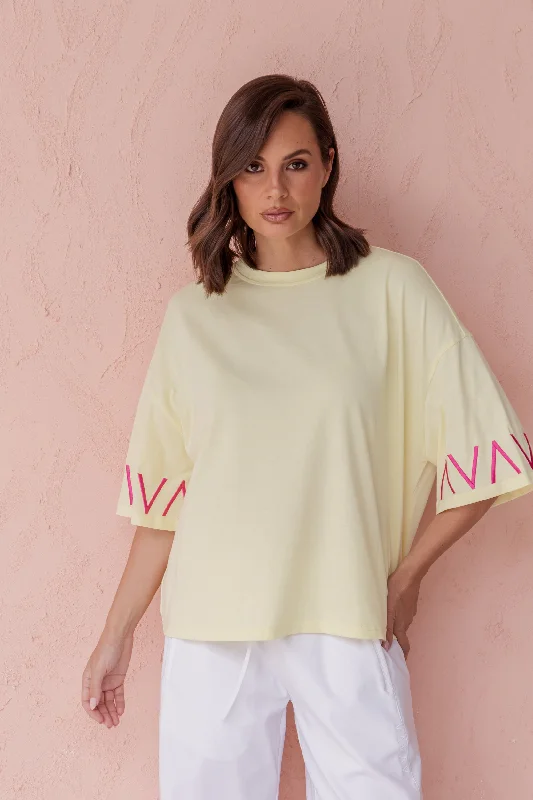 SURI T-Shirt Lemon Notch Collar Peter Pan Collar Cowl Neck
