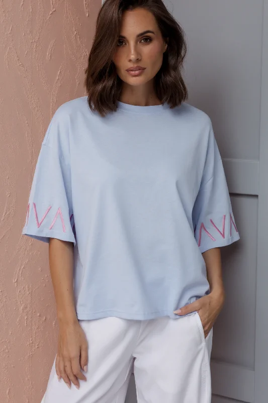 SURI T-Shirt Periwinkle Nylon Fabric Polyester Fabric Spandex Fabric