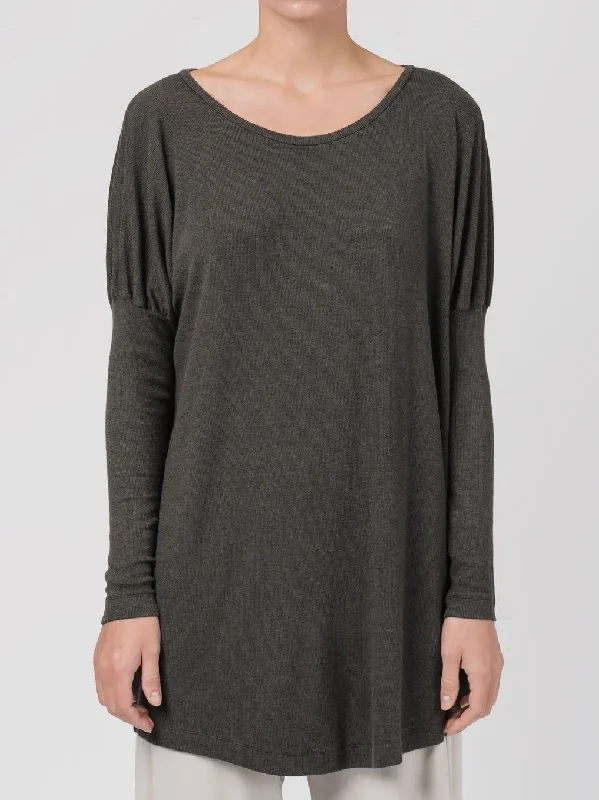 T-SHIRT Collared T-Shirt Boat Neck A-Line