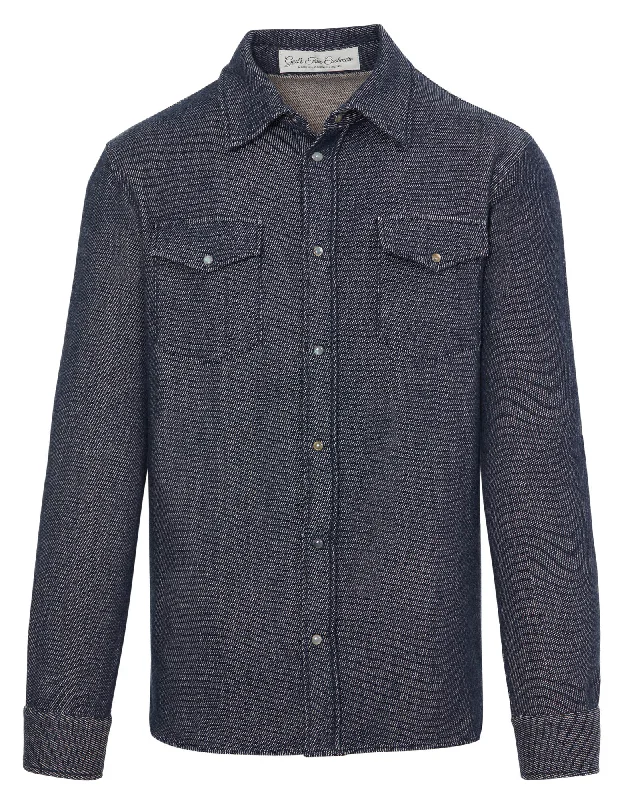 Denim Shirt Solid Print Embellished