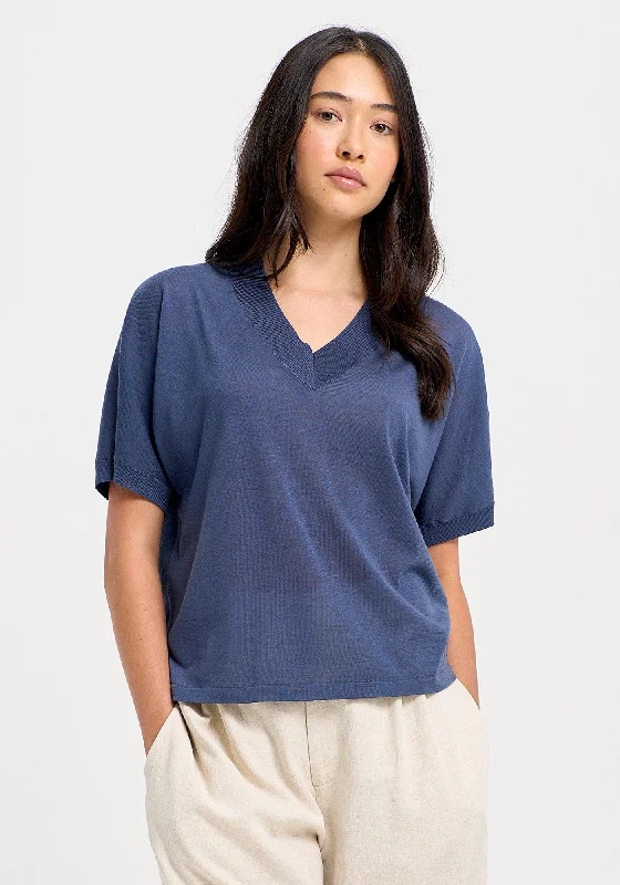 UNTOUCHED WORLD Camille V Tee Cashmere Blend Cotton Blend Poly Blend