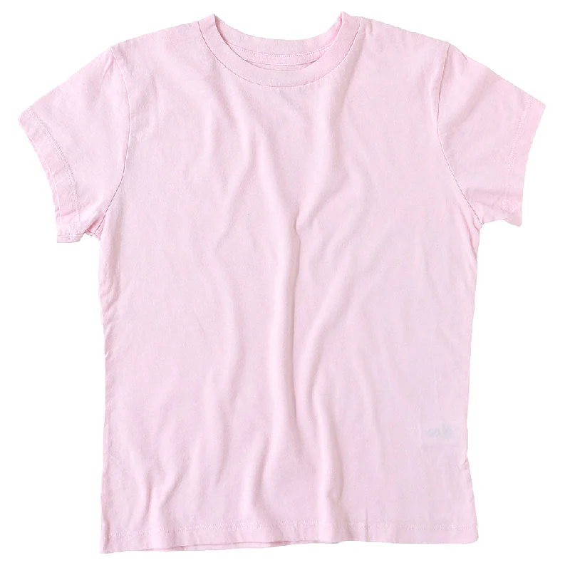 Women's Crew Neck Short Sleeve Tee - Pink Clover Striped Floral Plaid