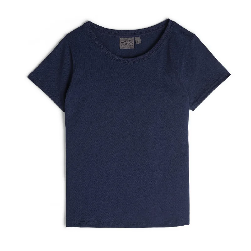 Women's - Circular Knit Ballet Tee - Double Ring-Spun Cotton - Navy Chenille Fabric Brocade Fabric Lace Fabric